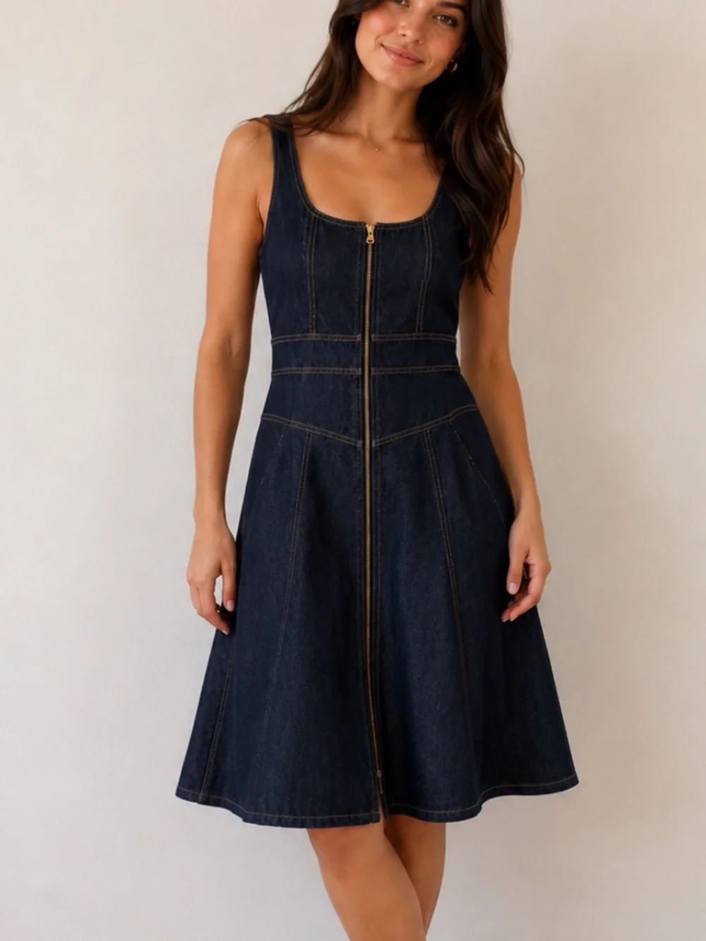 inc international concepts denim dress I.N.C. International Concepts Women's Belted Sleeveless Midi Dress,  Exclusively at Macy's